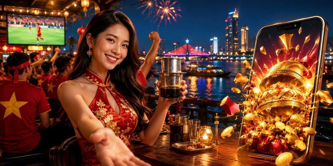 Người dùng tại Đà Nẵng thư giãn với ứng dụng casino mobile bên tách cà phê buổi sáng
