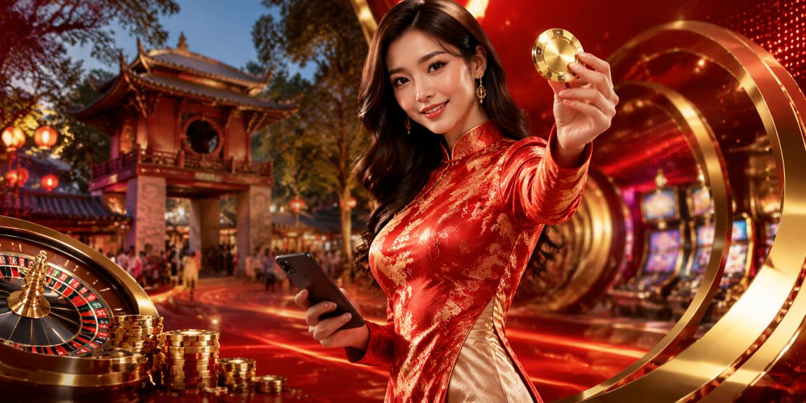 Người phụ nữ áo dài Hà Nội trải nghiệm casino và giải trí trực tuyến trên điện thoại
