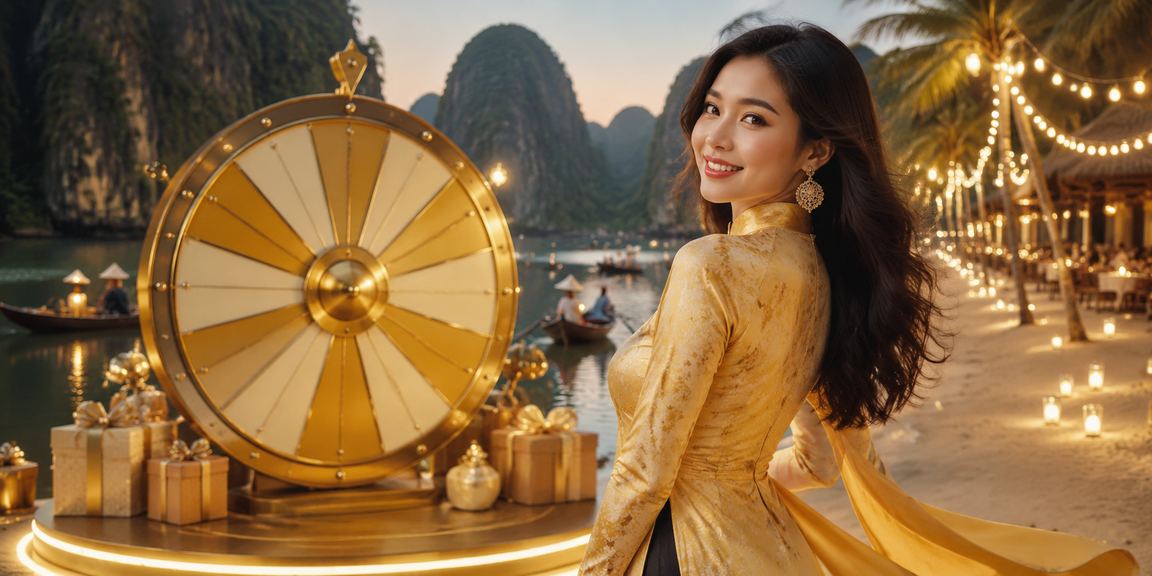 Người phụ nữ áo dài tại Ninh Bình với bàn roulette trong không khí casino sang trọng